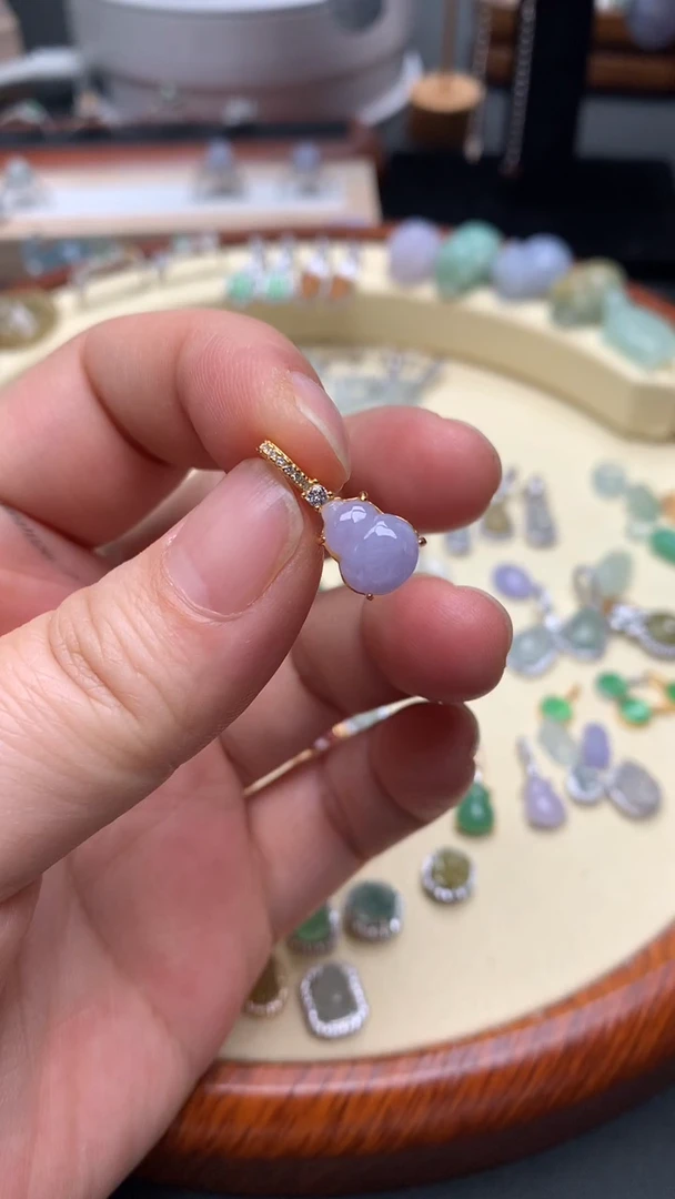 【闪购商品】翡翠颈饰银S925镶嵌翡翠镶嵌葫芦