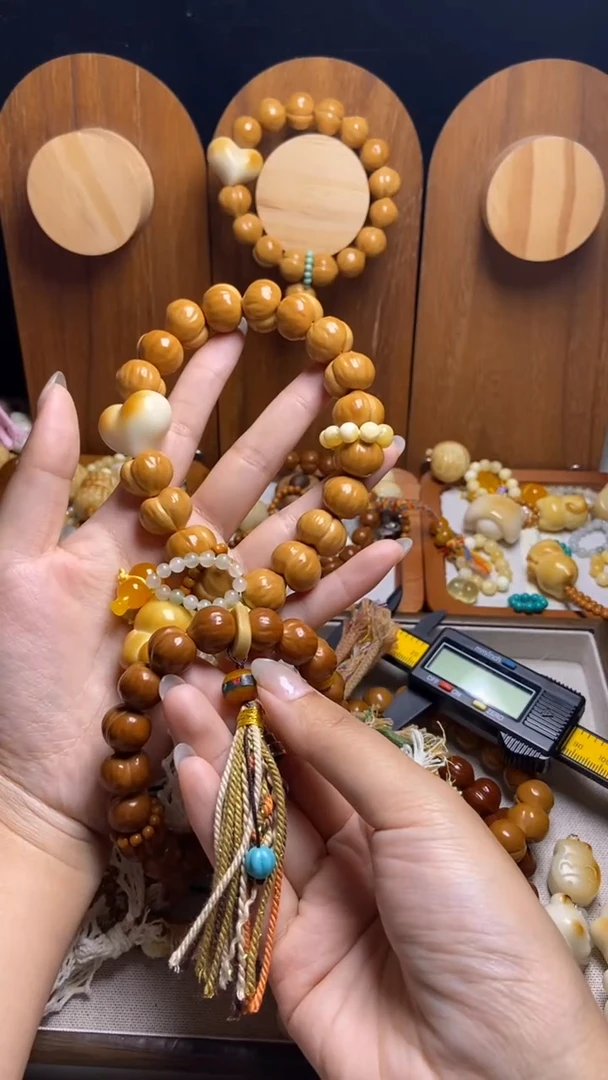 手串猴头核桃宁*包橄榄壳吊坠换白跑环吊坠藏式流苏差价