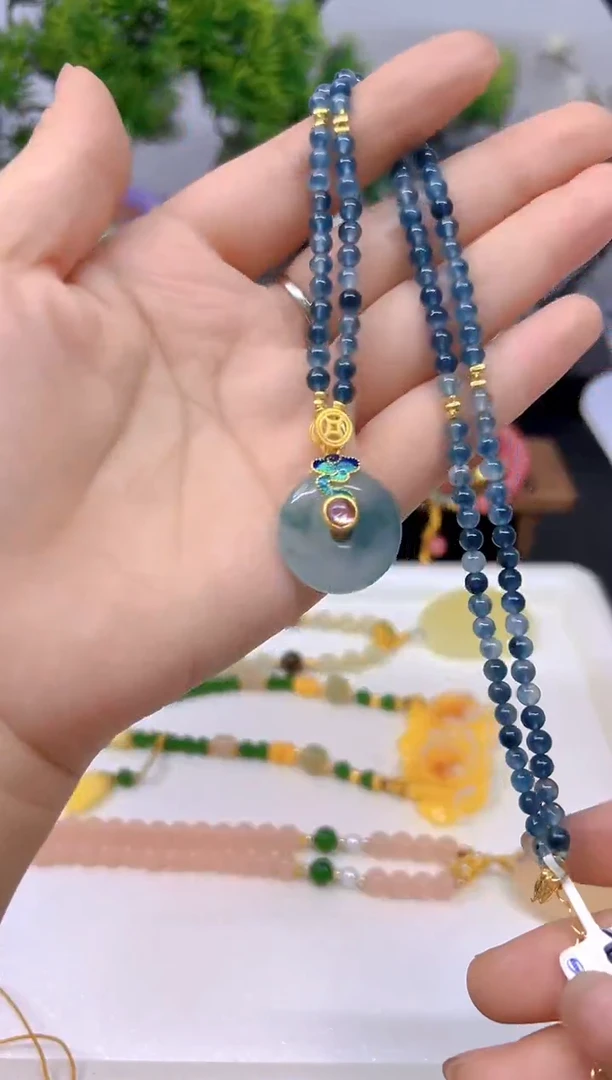 翡翠未镶嵌颈饰DIY款M664