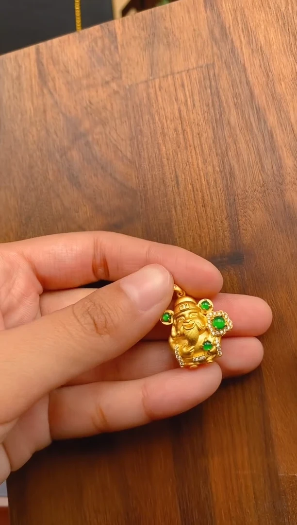 【闪购商品】翡翠吊坠(不含链)银S925镶嵌财神