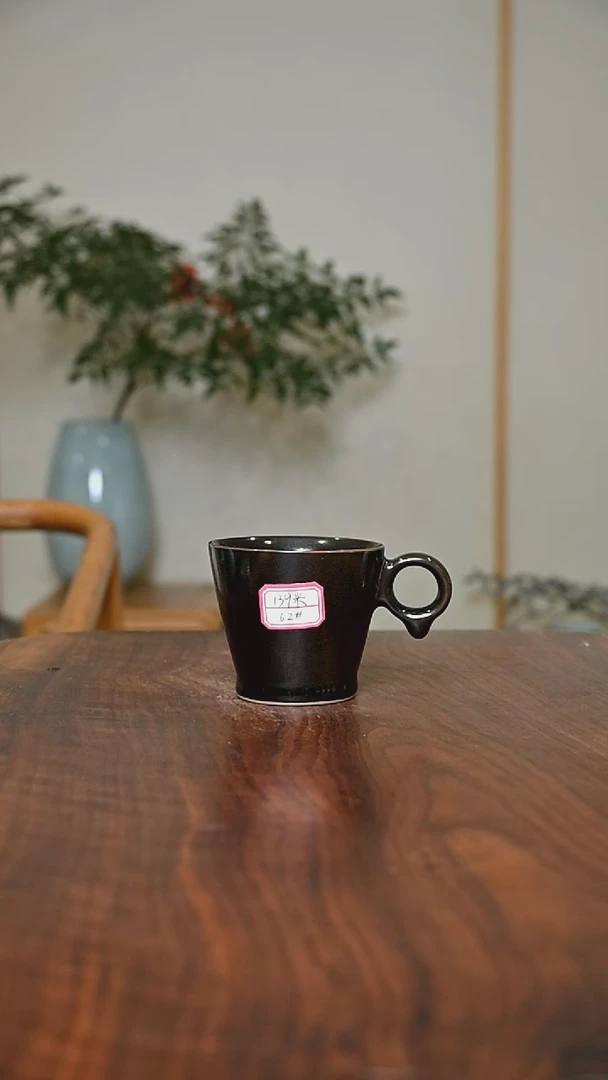 62#咖啡杯 矿石釉 微瑕 无款