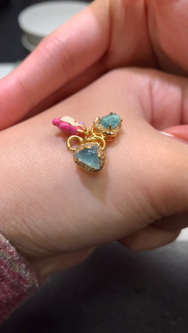 颈饰银S925镶嵌翡翠净货