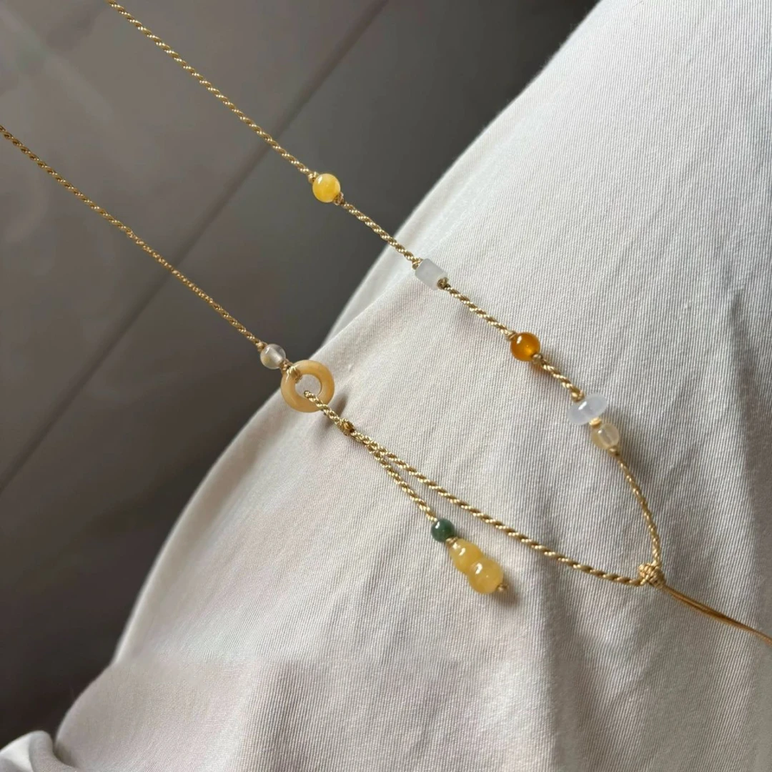 diy复古万用能小葫芦甜甜圈挂绳项链多宝挂绳吊坠配链绳百搭气质