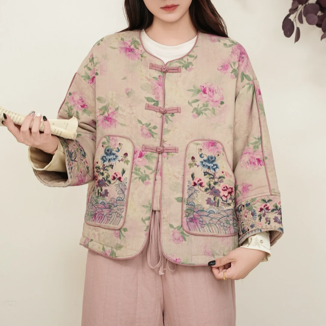 【陌上花】冬季新品文艺保暖棉服棉衣中国复古刺绣花色