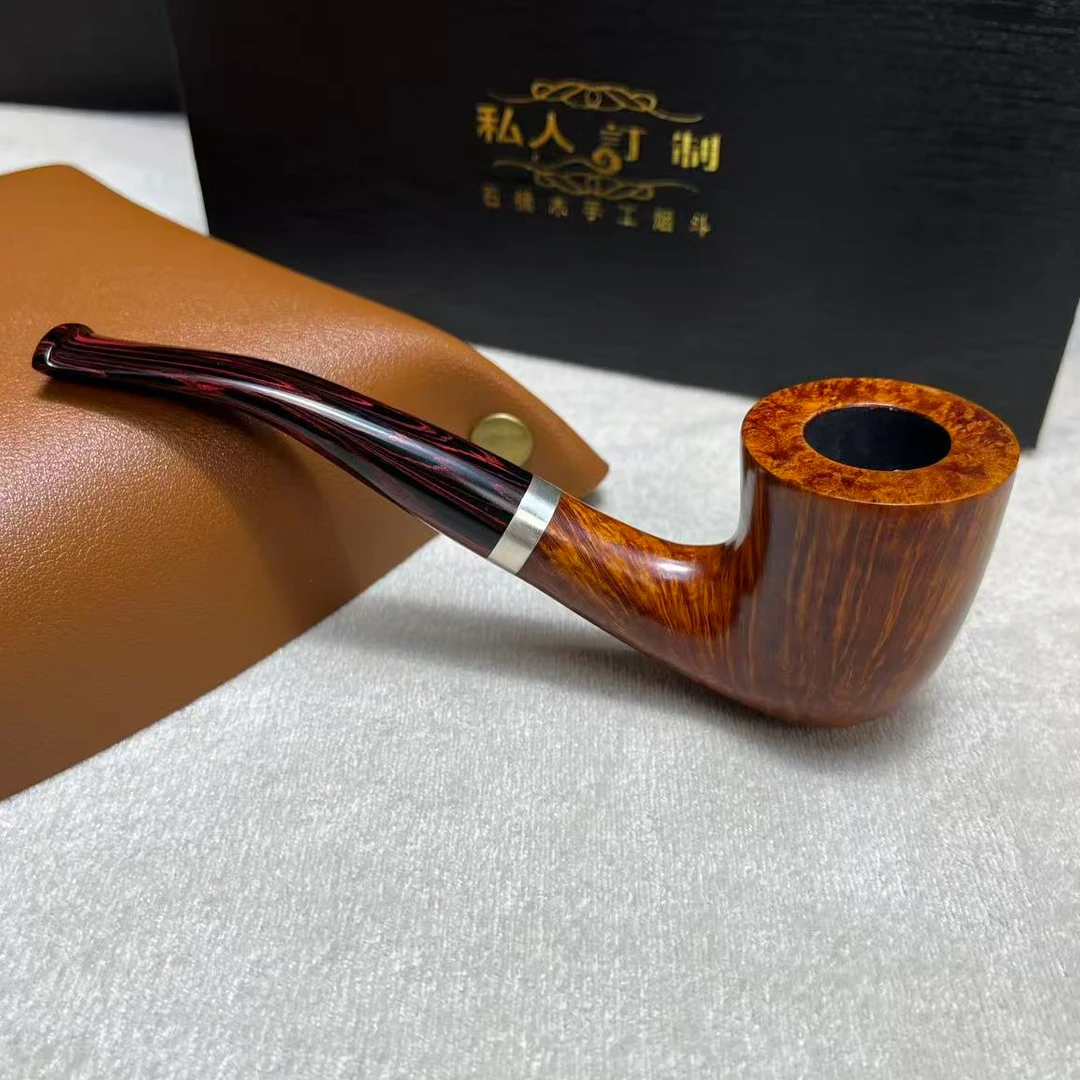银圈福尔摩斯石楠木烟斗手工3毫米烟道经典英式传统斗老料新工