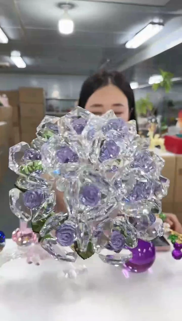 花间集水晶琉璃摆件   手捧花