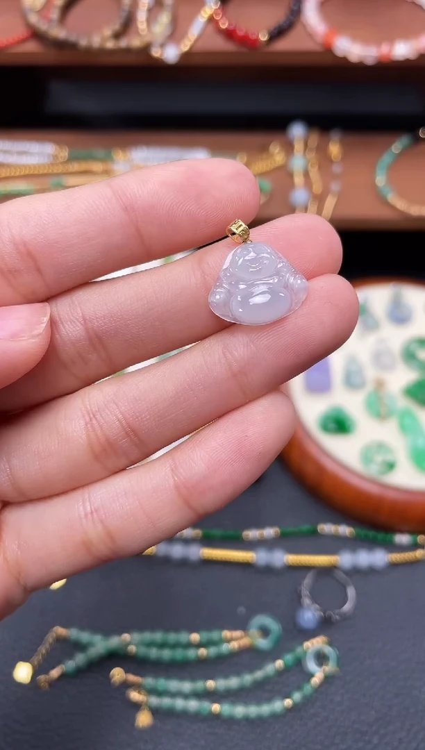 【闪购商品】翡翠吊坠(不含链)18K金镶嵌一个  603