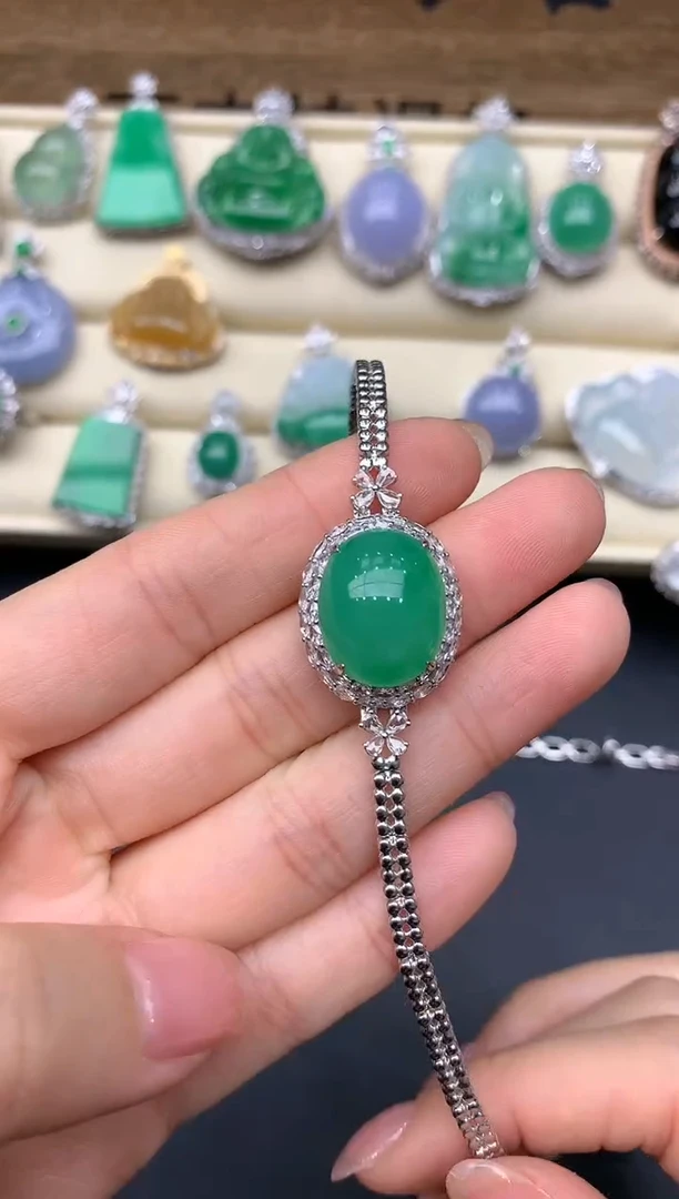 【闪购商品】翡翠手链18K金镶嵌589-中国好珍宝