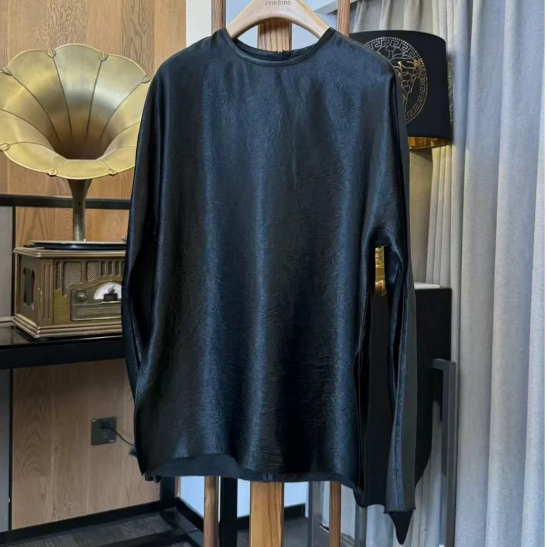 MOMO百搭长袖宽松衬衫网红高领休闲休闲风/简约风常规冬季打底