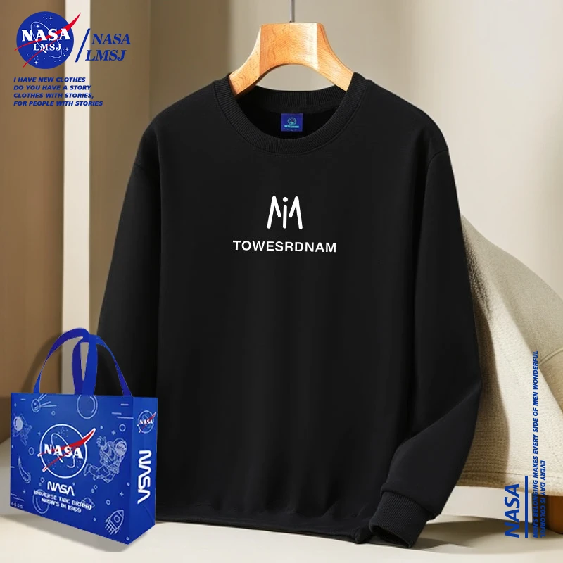 爆款NASA潮牌重磅2025新款春秋男士圆领薄款卫衣男款青少年男上衣