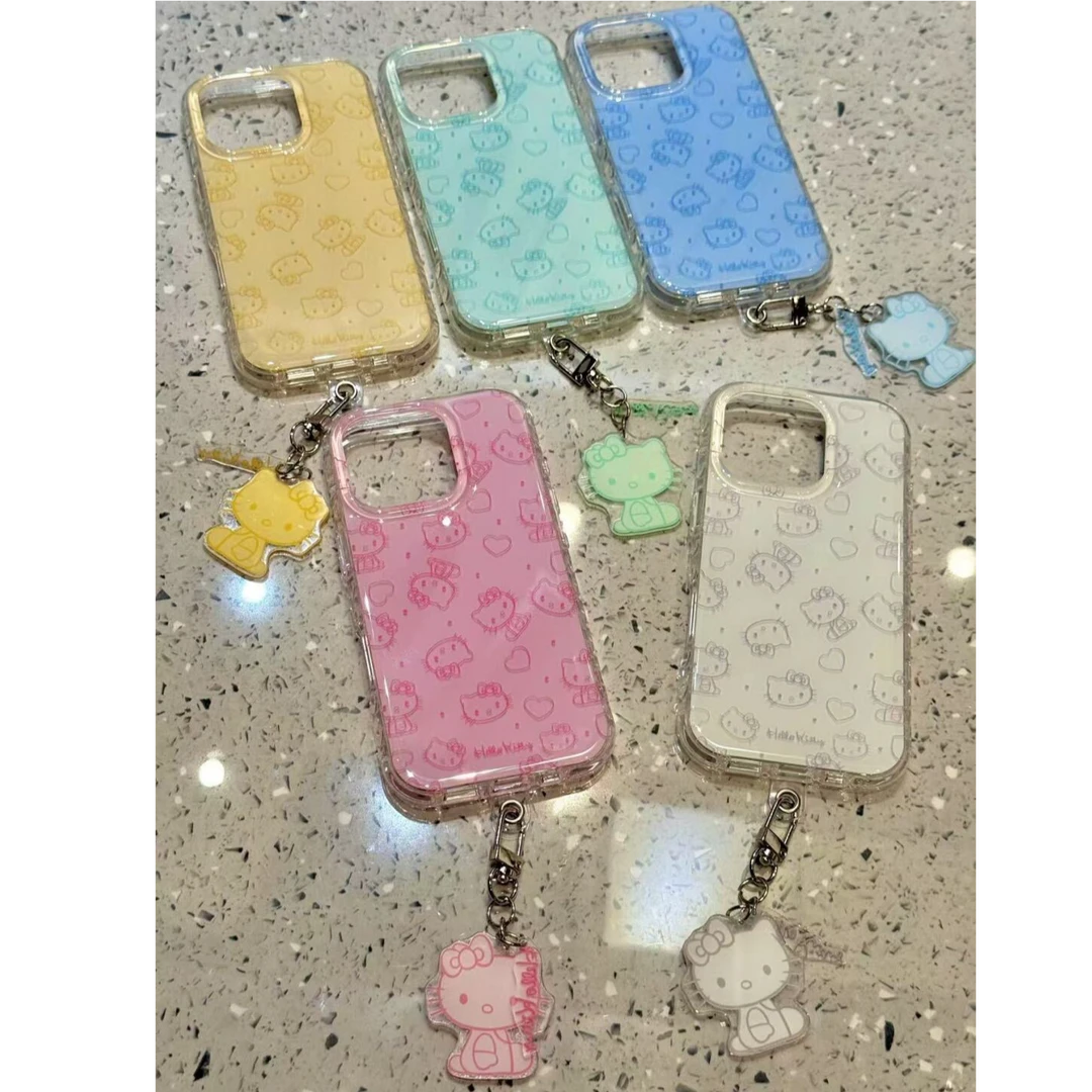 诚星泽多巴胺线条kt猫适用苹果16新手机壳OPPO华为小米VIVO软防摔