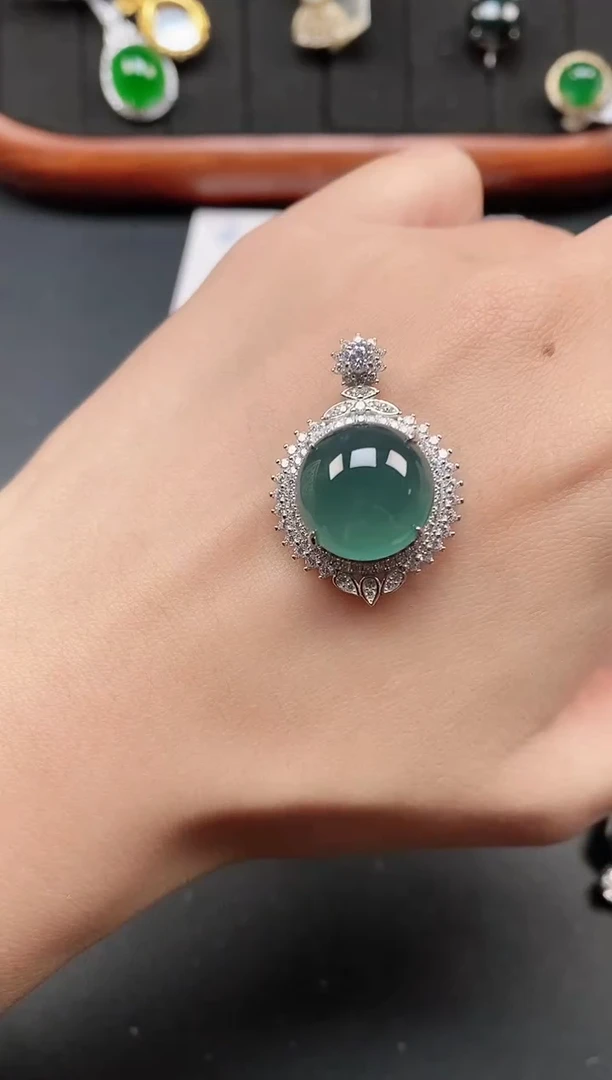 银S925镶嵌戒指翡翠111