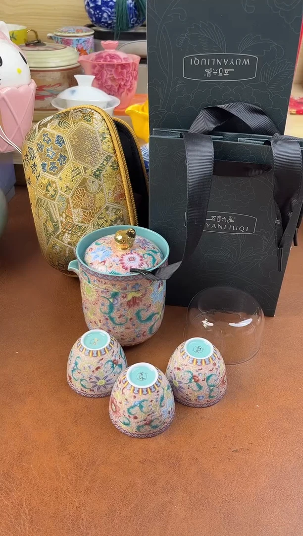 陶陶瓷茶具摆件旅行套组
