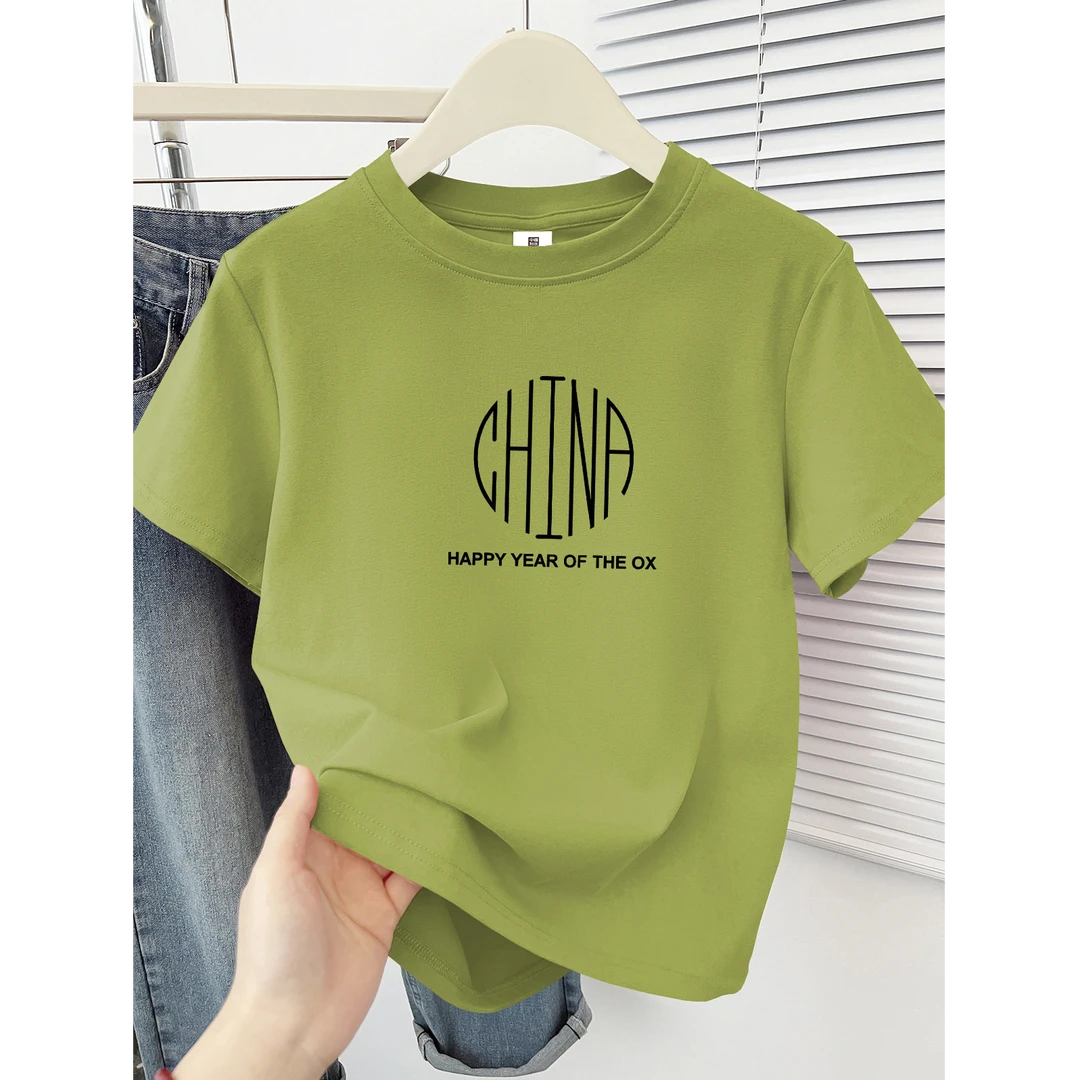 正肩圆领短袖t恤女2025新款夏季洋气百搭修身显瘦减龄小个子上衣