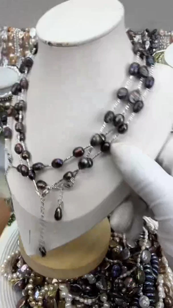 颈饰银S925镶嵌淡水珍珠1