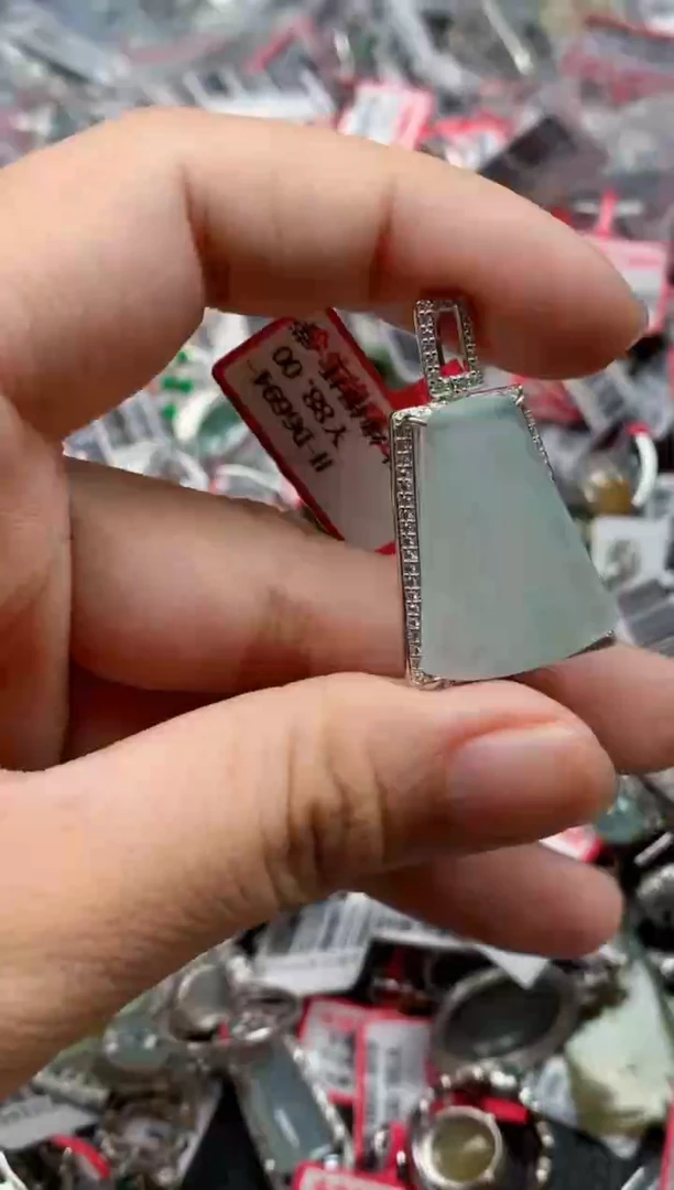 银S925镶嵌戒指翡翠天然A货缅甸翡翠