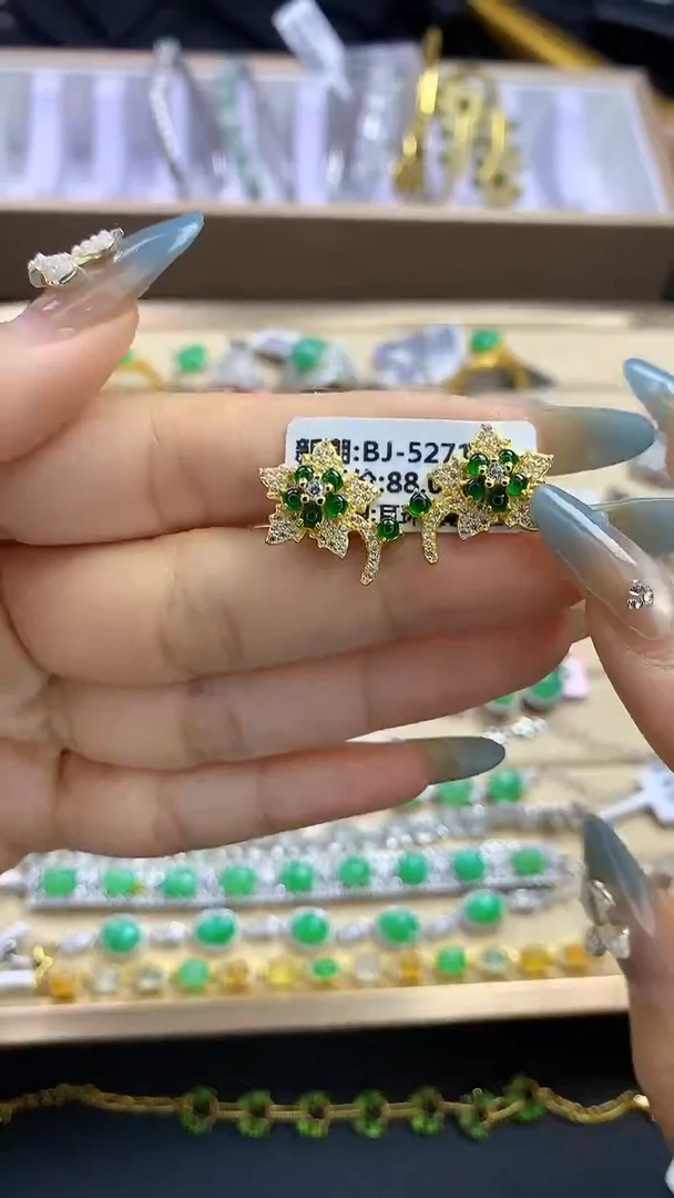 翡翠戒指银S925镶嵌翡翠 蛋面 银S925镶嵌