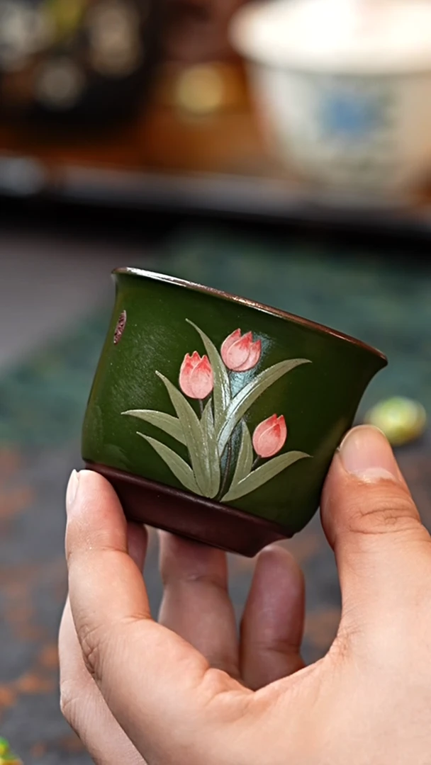 茶杯紫砂郁金香主人杯