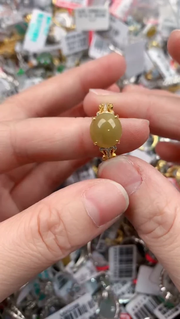 银S925镶嵌戒指翡翠4444----2