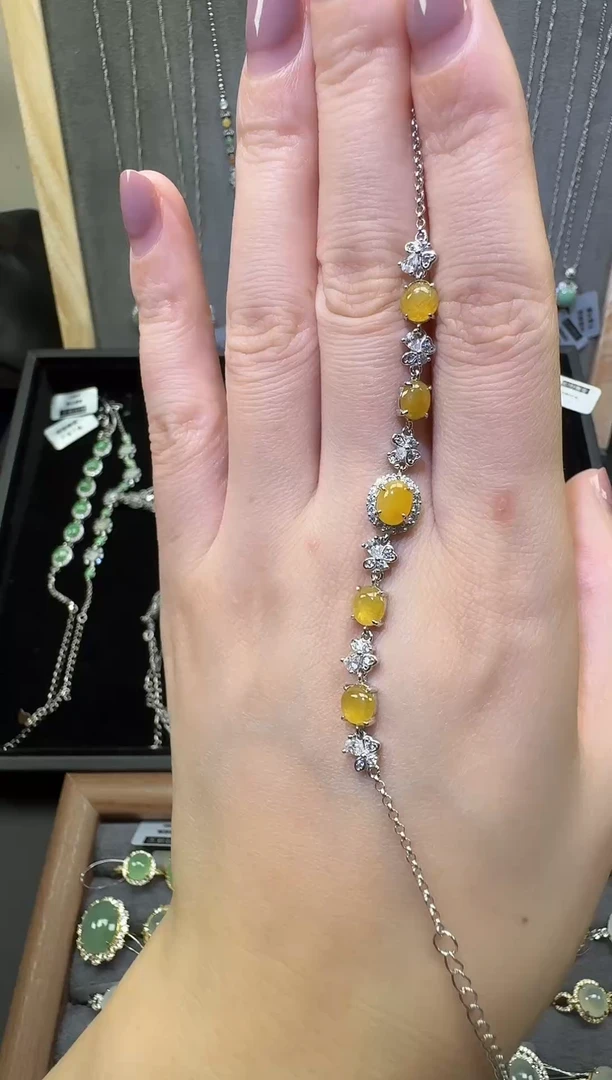 银S925镶嵌戒指翡翠翡翠手链592