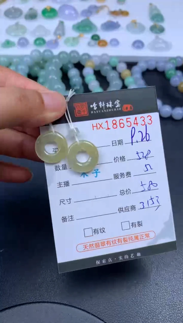 未镶嵌挂件翡翠哈轩 耳饰1对