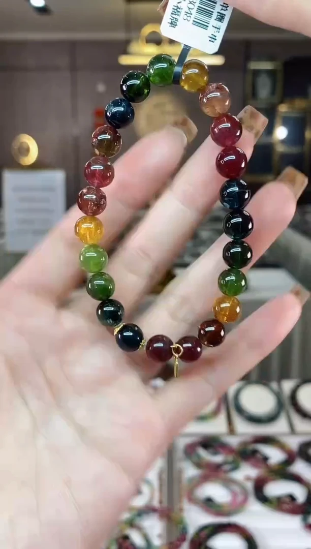 【闪购商品】碧玺单圈手串8mm+未镶嵌一物一证dan
