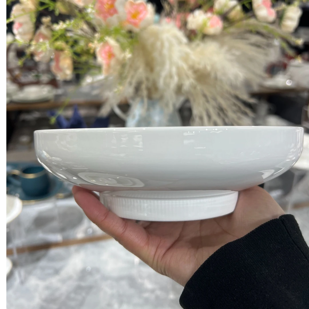 2个装 圆墩墩高脚酸奶碗水果多用碗家用 高白瓷