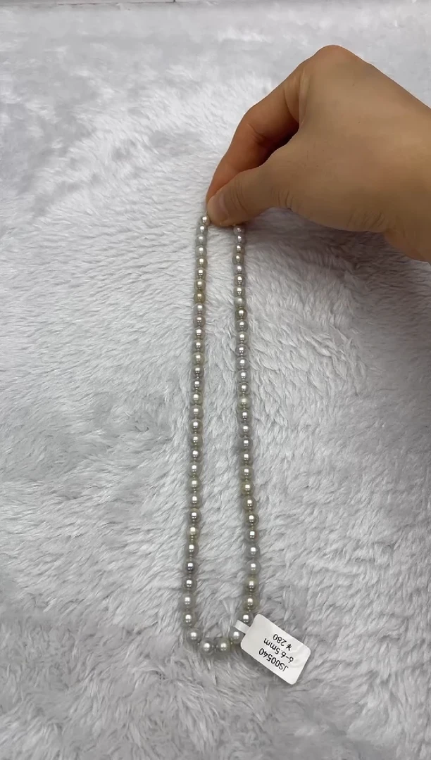 项链银S925镶嵌海水珍珠AK真多麻6-6.5mm