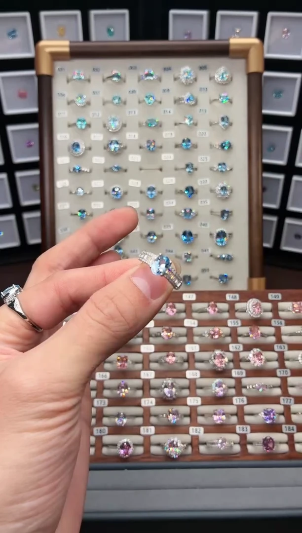 银S925镶嵌戒指海蓝宝石1888