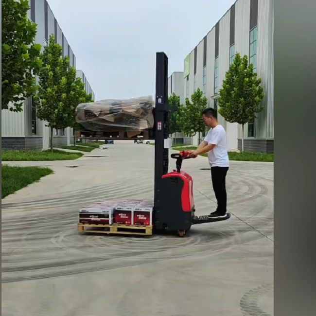 全电动小型堆高叉车托盘搬运堆垛车液压升高装卸搬运车