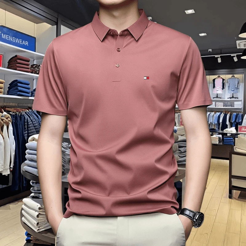 正品汤米希凯利轻奢夏季男士短袖POLO衫商务休闲时尚百搭男上衣