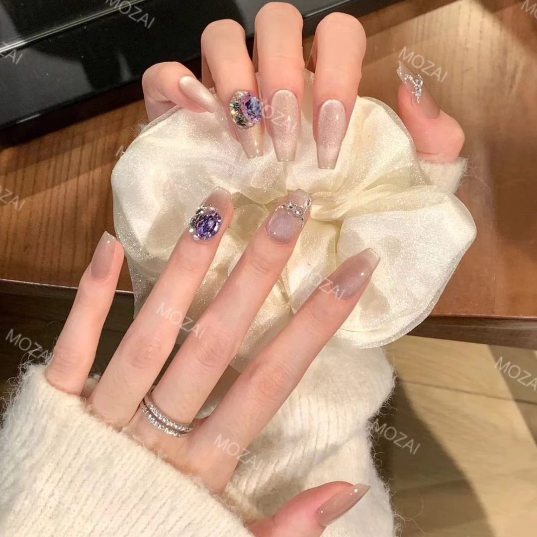 茉哉KK【雾色迷离】纯手工定制美甲可拆卸穿戴甲A2711