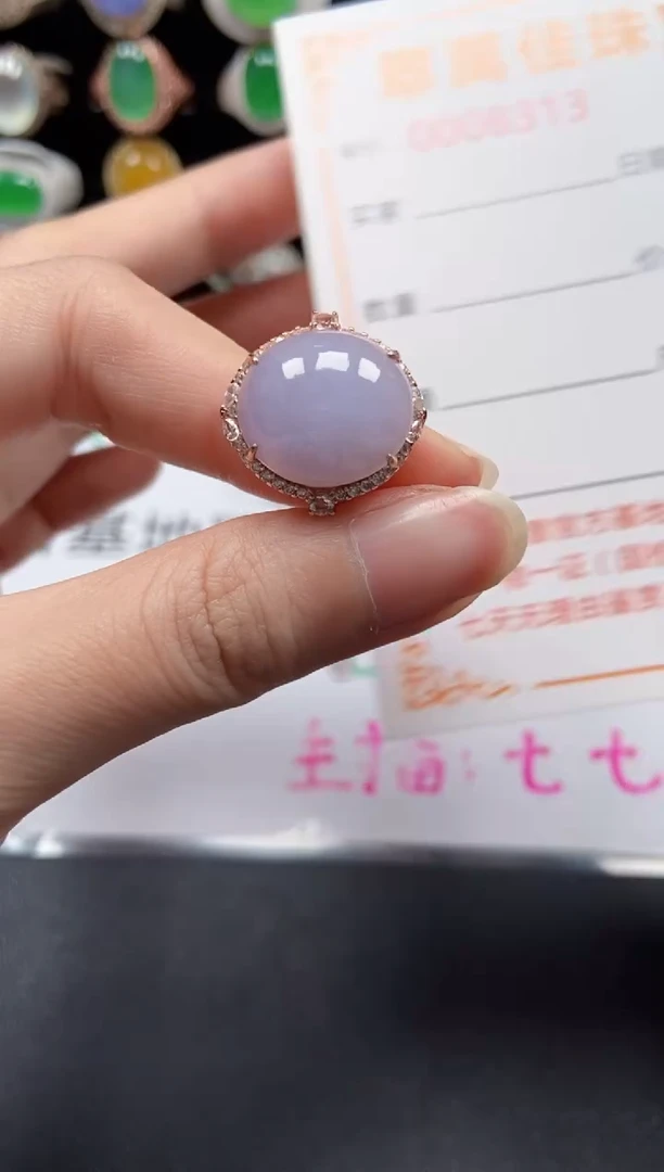 银S925镶嵌戒指翡翠000