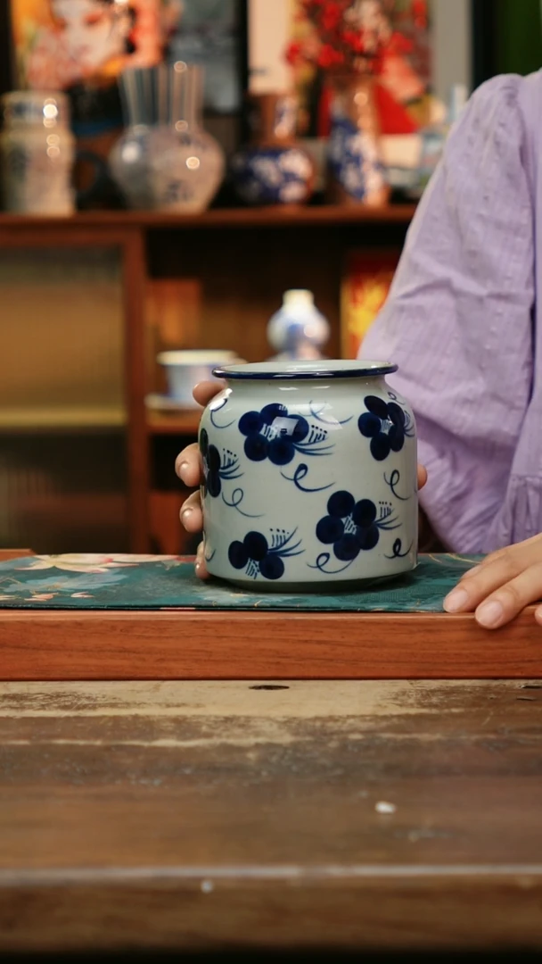 瓷片景德镇纯手工釉下彩精品茶具水杯