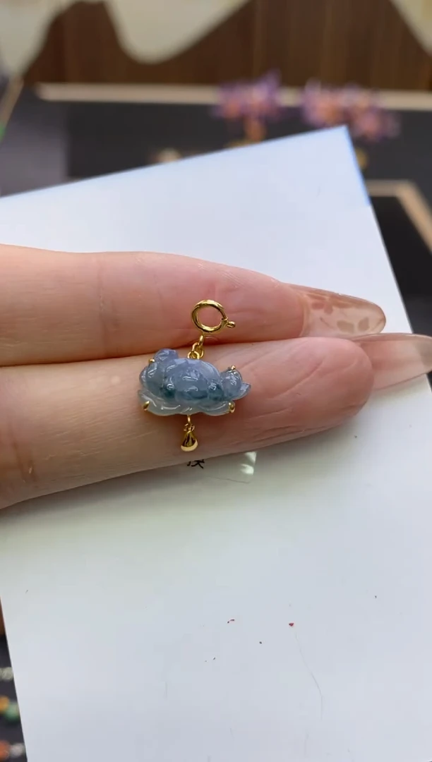 【闪购商品】翡翠颈饰18K金镶嵌净货11831