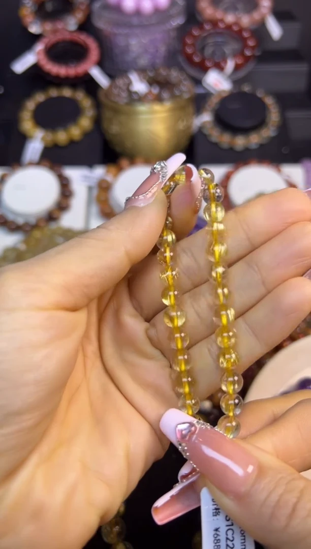 未镶嵌手串水晶金发晶7mm+