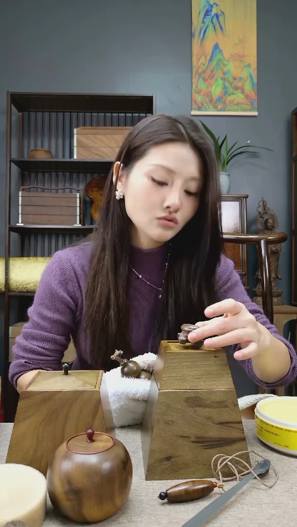 金丝楠设*金丝楠木斗＋升盒＋葫芦一套