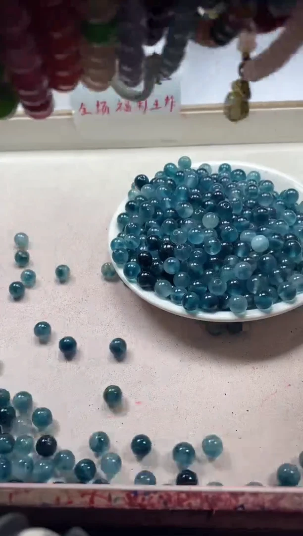 【闪购商品】玛瑙/玉髓颈饰未镶嵌w835蓝水飘花8mm*40颗