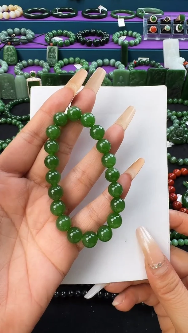 未镶嵌手串和田玉卡10单圈手串