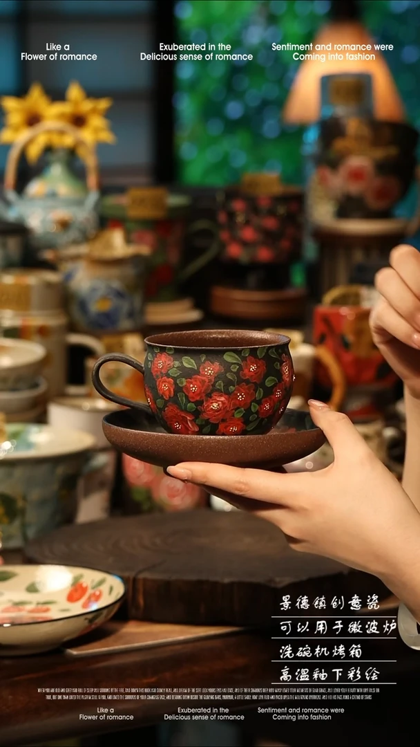 陶瓷景德镇高温釉下彩手工手绘款式@A0962@