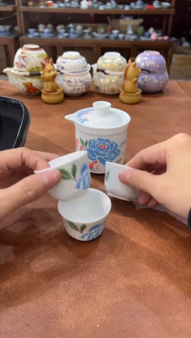 真的很便宜会开片的旅行茶具