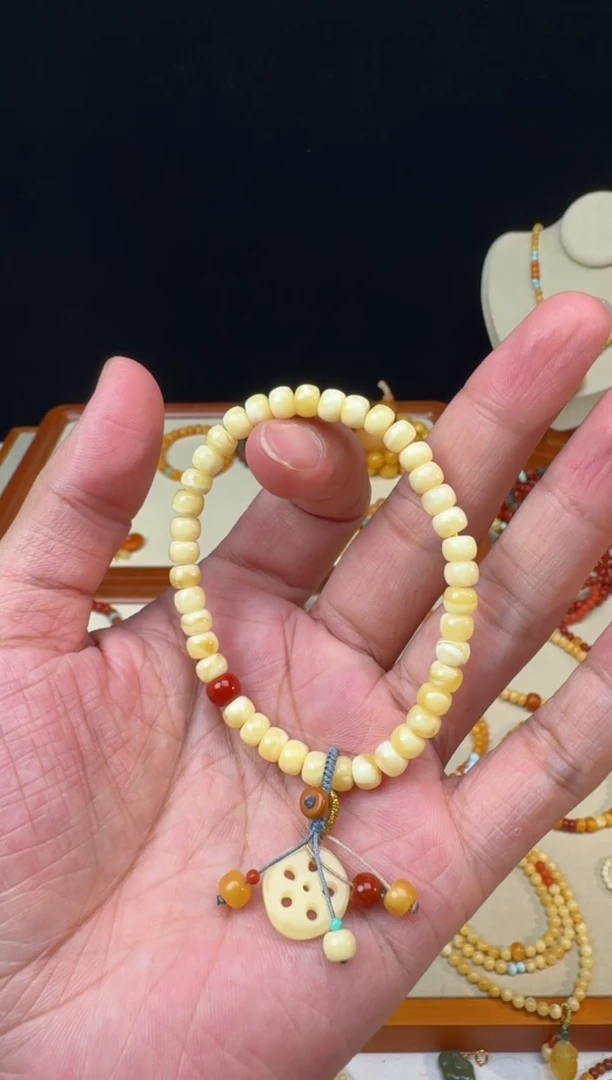 手链蜜蜡未镶嵌白花蜡