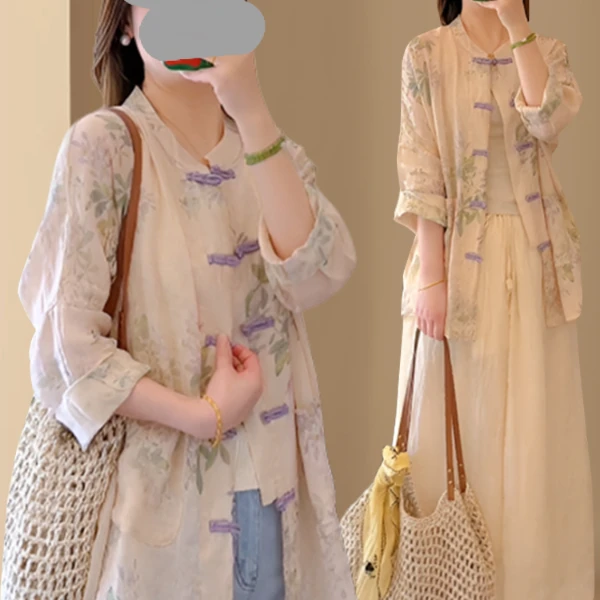 今年流行的漂亮气质上衣设计感新中式长袖衬衫外套女夏季2025新款