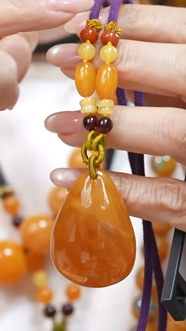 蜜蜡颈饰未镶嵌4665天然蜜蜡珠宝奇石云端妖孽石膏蜡全部保真