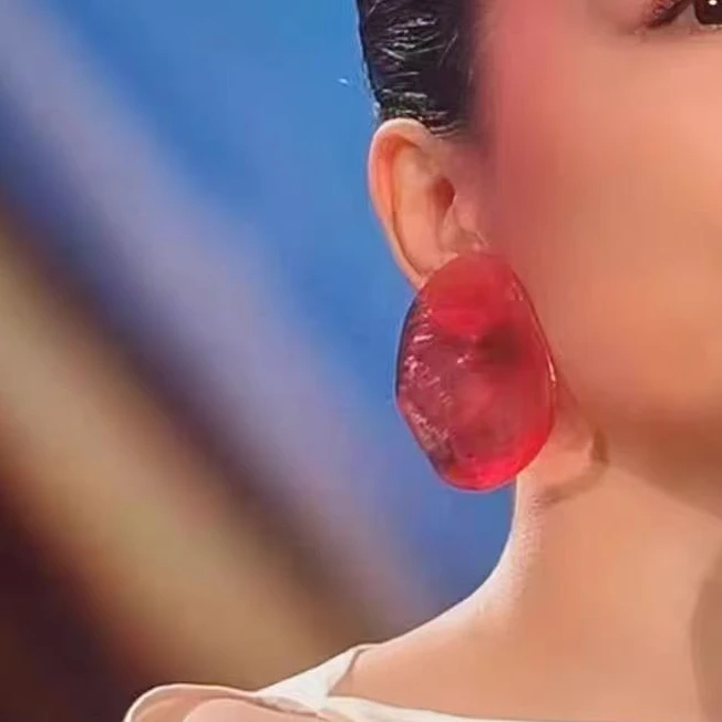 非金属亚克力耳饰 王菲同款虾片耳环