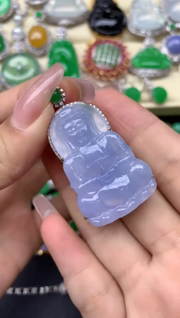 颈饰18K金镶嵌翡翠363-翡翠雪姐天天见