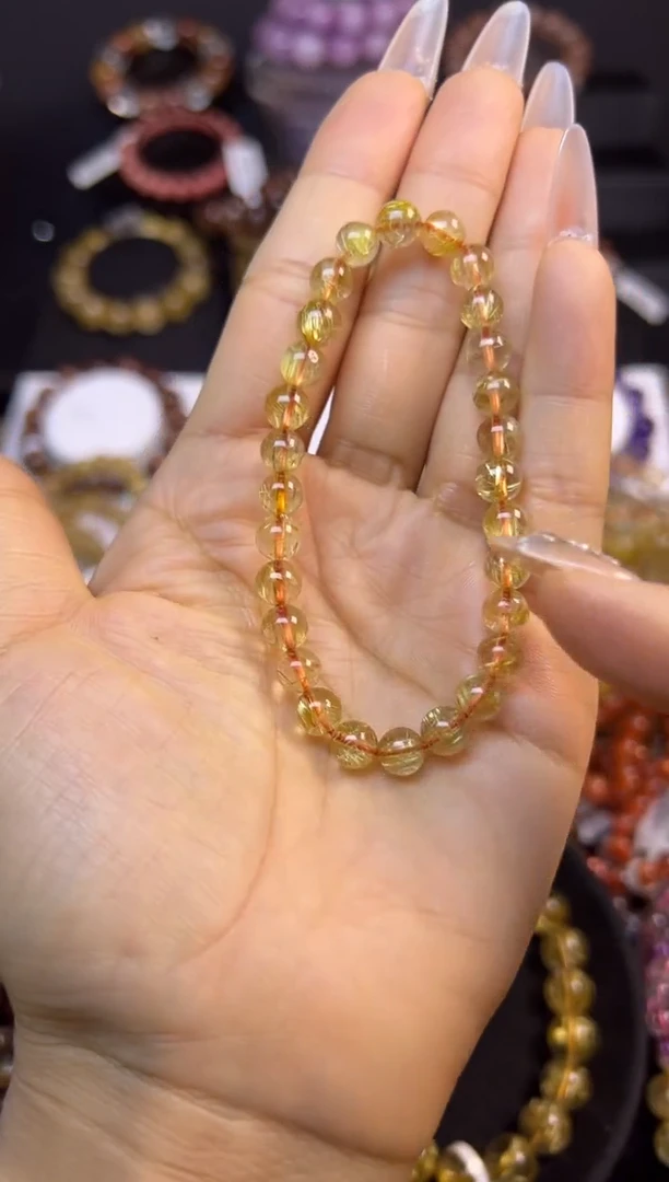 未镶嵌手串水晶金发晶6.7mm+