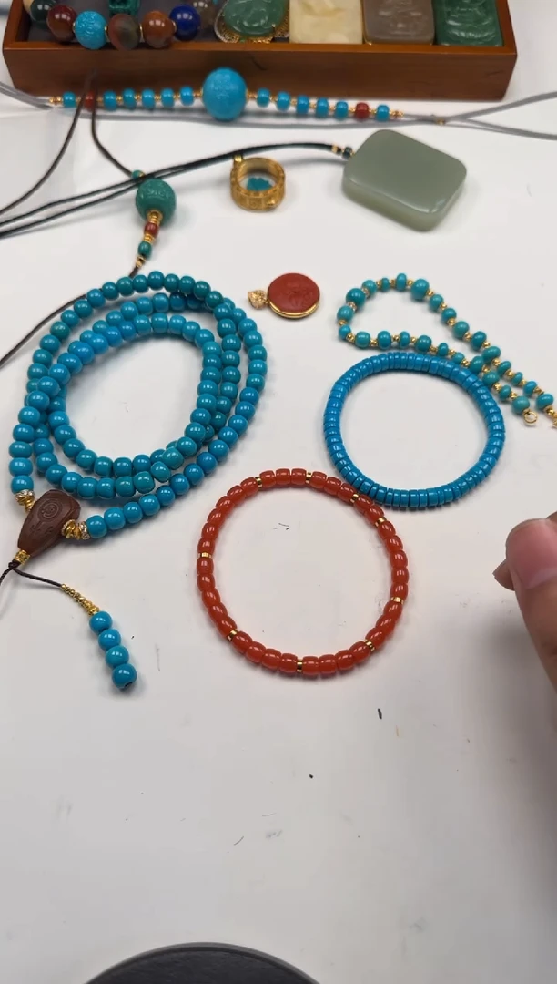 18K金镶嵌手串手串南红玛瑙晚*～手串手串