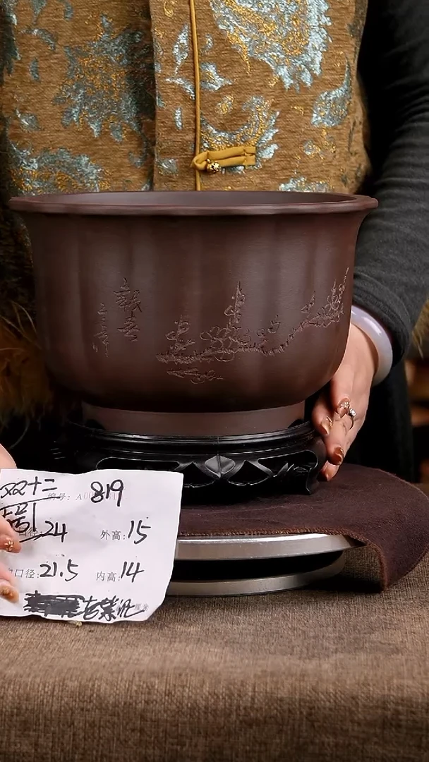 紫砂花盆花卉工艺819+s