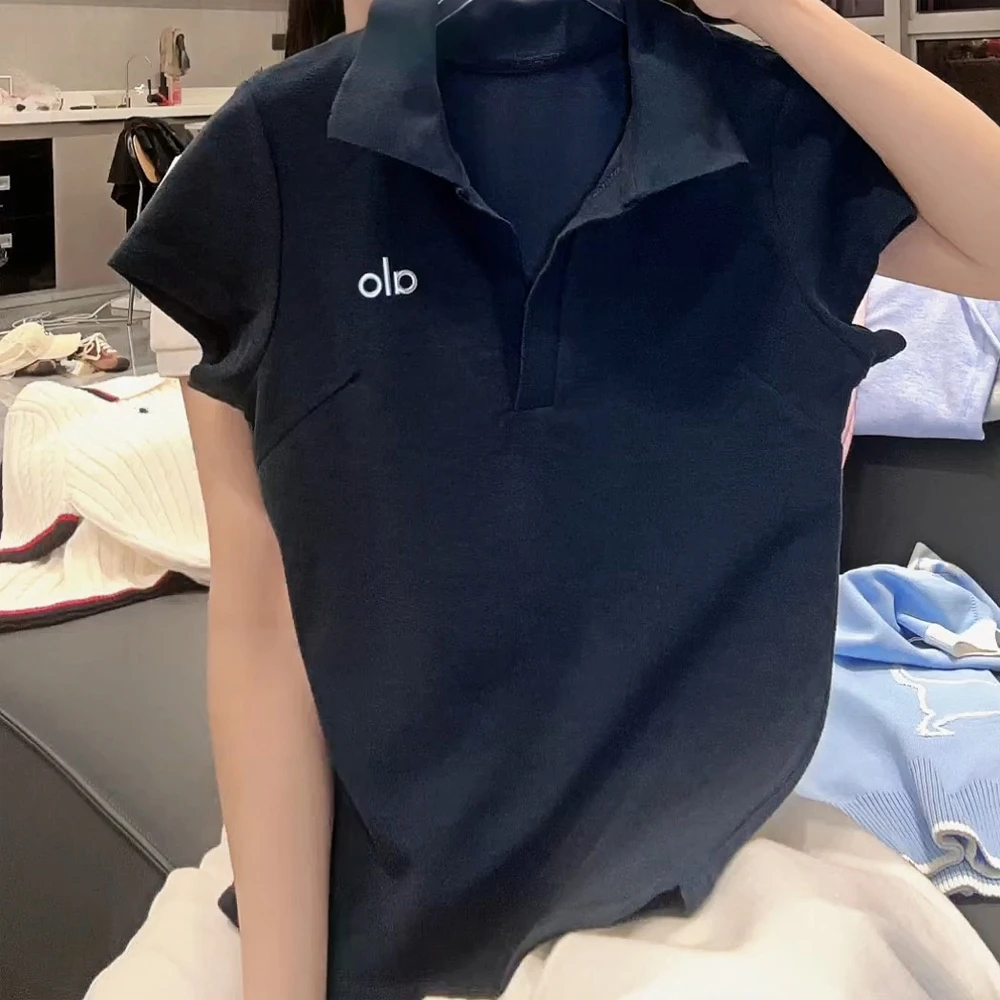 短款修身POLO领短袖t恤女夏季新款时尚洋气白色上衣ins韩版翻领